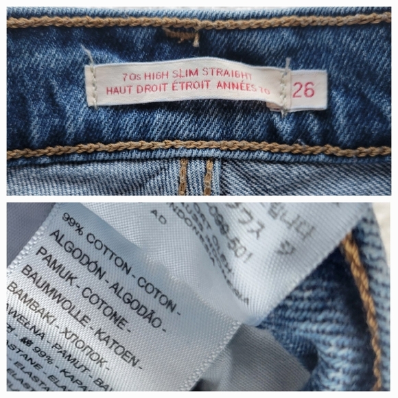 Levi's- 70's High- Waisted Slim Straight Women's Vintage Style Jean- Medium Wash - Picture 7 of 10